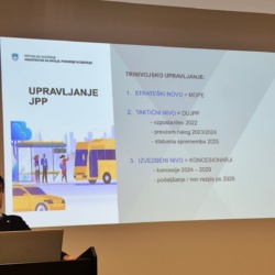 Predstavniki Regijskega centra mobilnosti LUR na strokovnem srečanju Dan potnika o tem, kakšen JPP želimo imeti