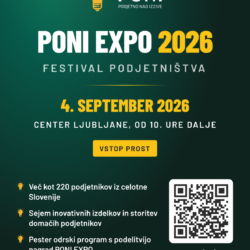 Shranite si datum! Prihaja PONI EXPO 2026 - vseslovenski Festival podjetništva in praznik programa PONI