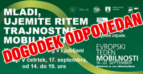 Mladi, ujemite ritem trajnostne mobilnosti! 17. september, Prešernov trg v Ljubljani